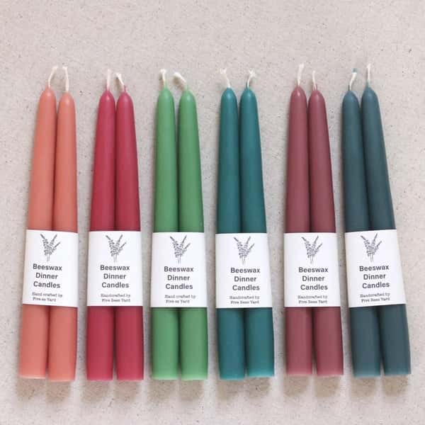 Handmade Beeswax Dinner Candles - Pink Rose wholesale